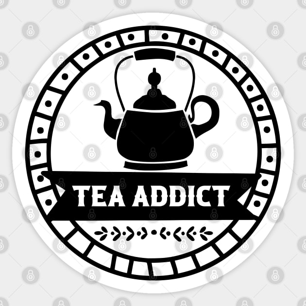 Tea Addict - Retro Vintage Sticker by TypoSomething